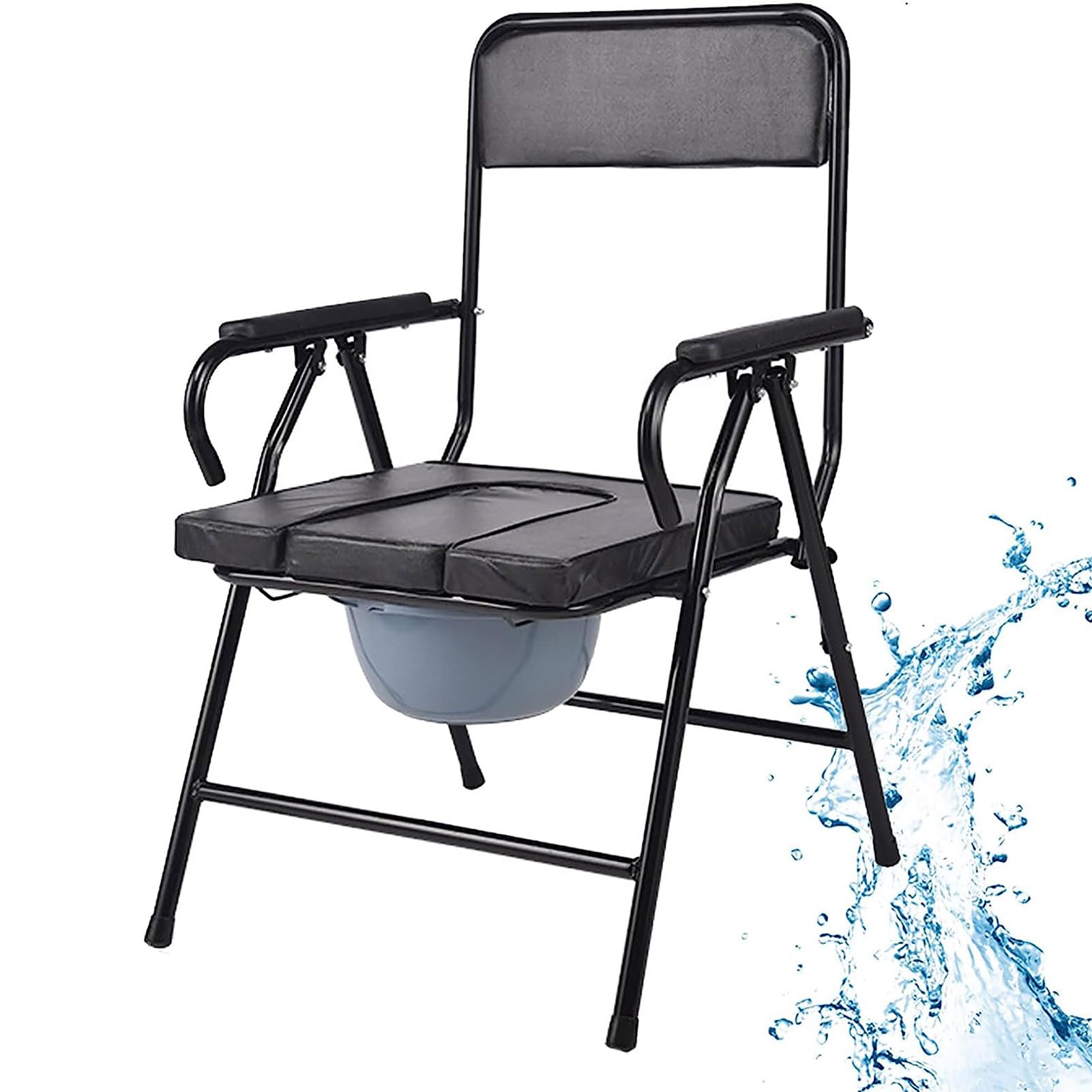 Chaise de douche en acier au carbone noir haute résistance PMR