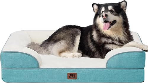 Miniatura 16 de EHEYCIGA – Cama ortopédica mediana impermeable para perros medianos, de espuma viscoelástica tipo caja de huevos, con bordes elevados y base