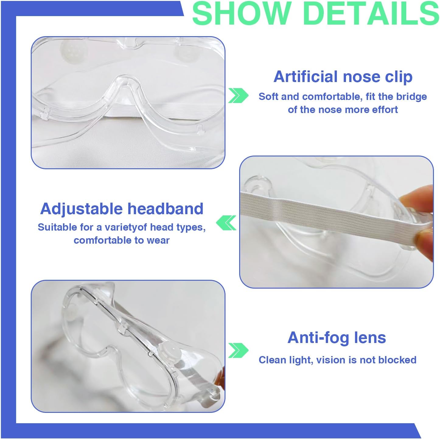 Eyelash Goggles Shower Shield Adjustable Eyebrow Eyelash Protector | 3 PCS Reusable Eye Barrier Ideal for Eyelash Extensions Microblading Aftercare and Cataract Surgery Aftercare
