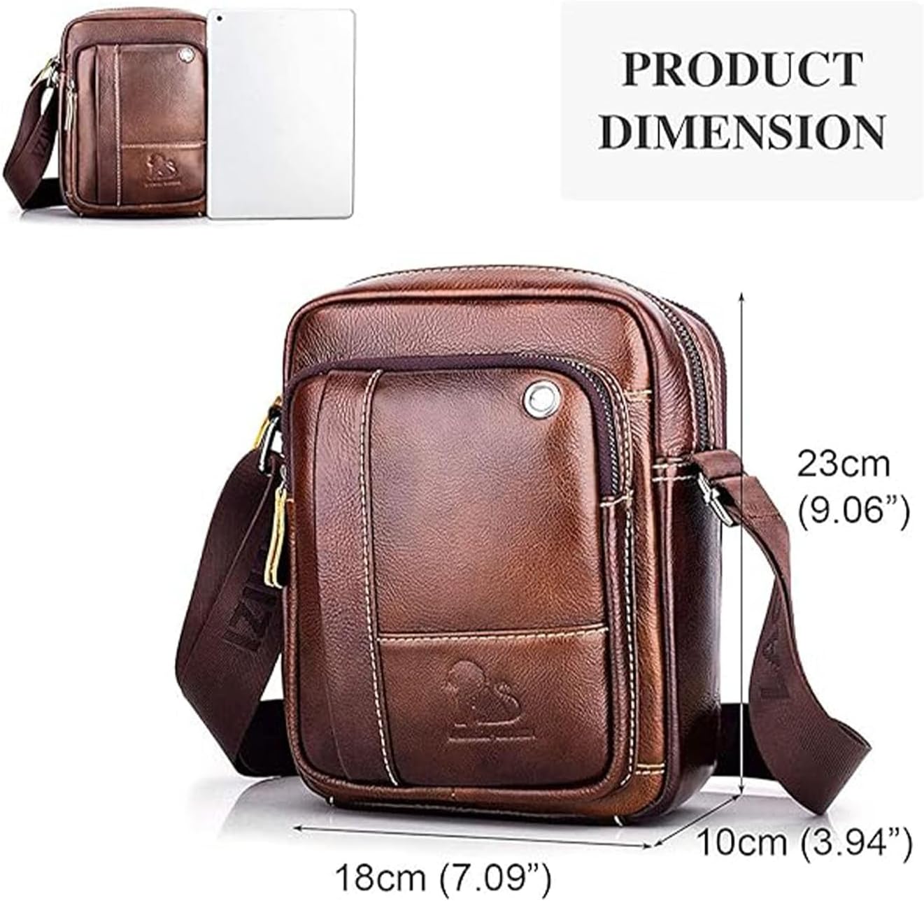 Small Crossbody Bags for Men Women,Genuine Leather Messenger Purse,Trendy Design Satchel Bag