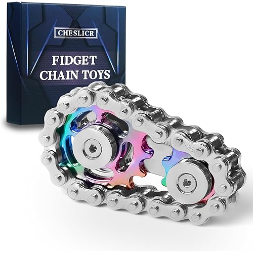 Fidget Toys for Adults Metal Fidget Bike Chain Assemble Fidgets Spinners Toy for Teens Cool Gadgets Desk Office Gift Anxiety Relief Items Stress Tool Sensory Stim Toy for Autism ADHD - Color