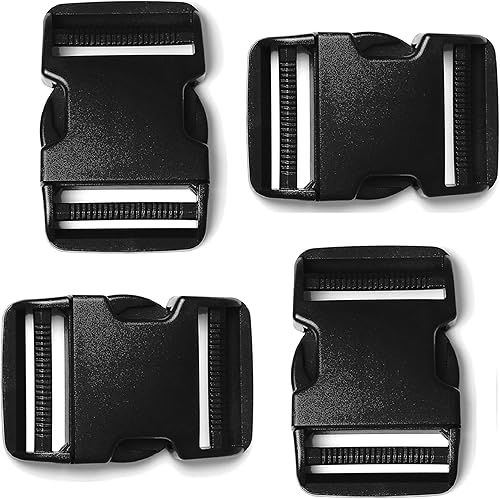 Miniatura 8 de Hebilla de liberación lateral, doble ajustable, sin clips de costura, hebilla de liberación rápida de repuesto para correas de nailon