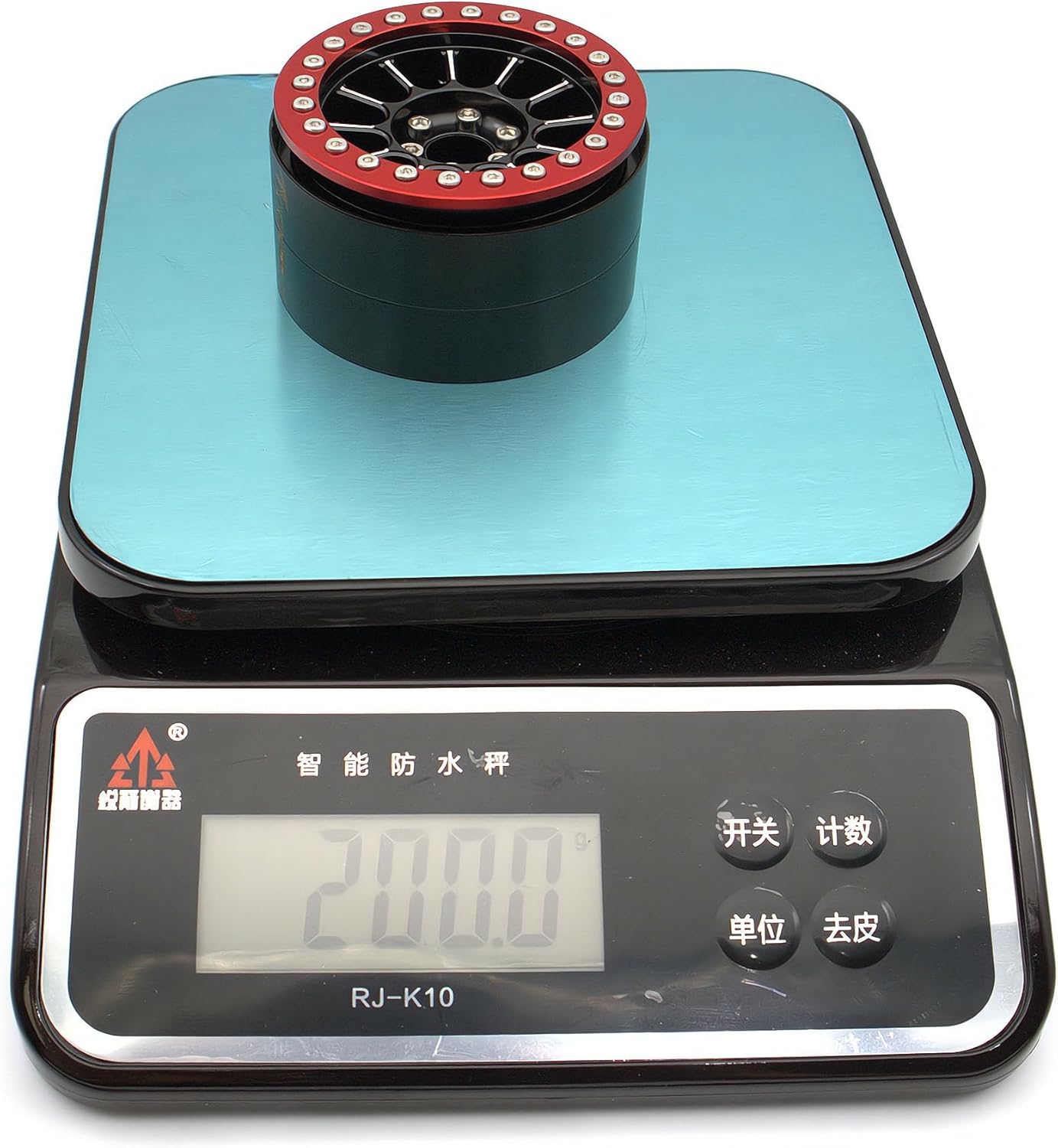 200g Super Heavy 2.2 Beadlock Wheels Aluminum 1/10 Crawler RC Wheel 4pcs Rims Hub for Axial SCX10 Trx4m Silver Screws (Red Black)