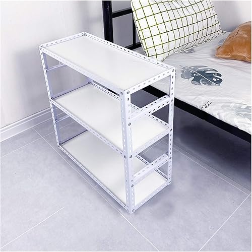 Miniatura 1 de Estantería pequeña de 3 estantes de metal y madera con estantes de ruedas móviles, soporte de libros resistente, estantería de exhibición para