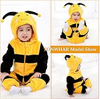 Vista 108 de TONWHAR Baby Boy's Girl's Animal Bodysuit Infant And Toddler's Romper Jumpsuit Halloween Costume Partywear Mono marrón