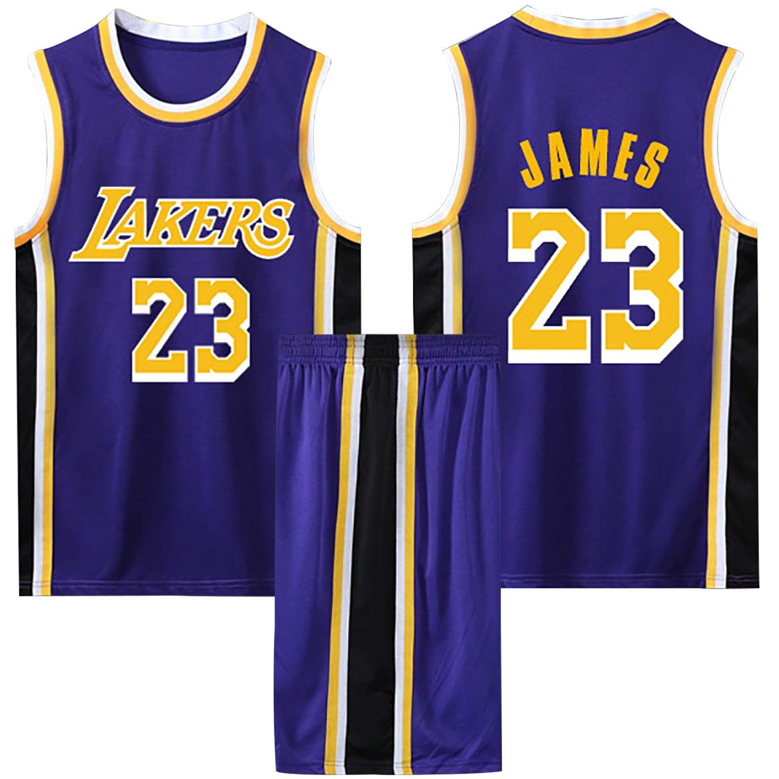Maillot de Basket Enfant 2 Pièces, Tenue Basket Homme, Ensemble Complet avec Short, Tenue de Sport Basketball
