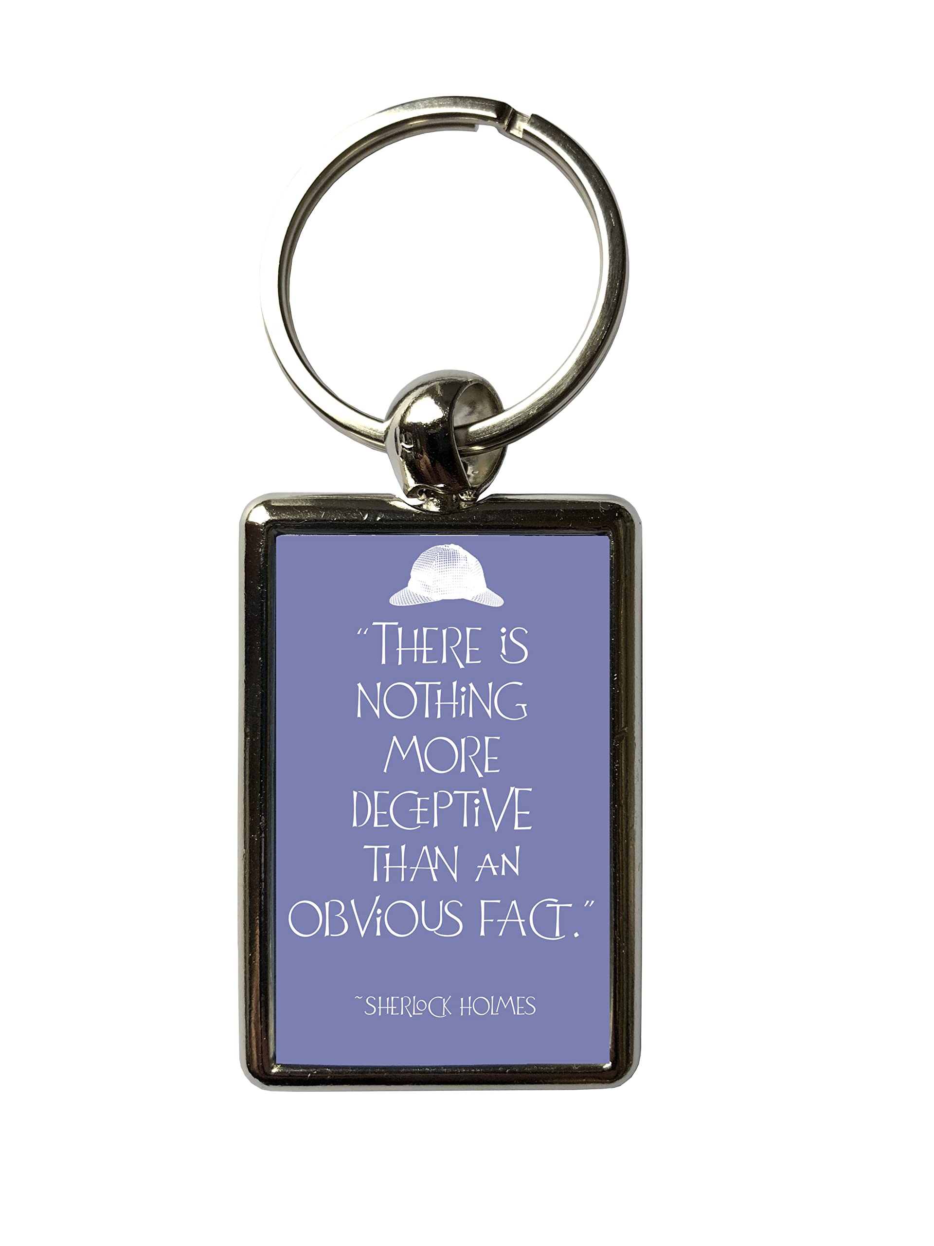 Super Universe Unisex Multicolored Sherlock Holmes Obvious Facts Quote Multicolour Metal Keyring 3 X 4.5 Cm