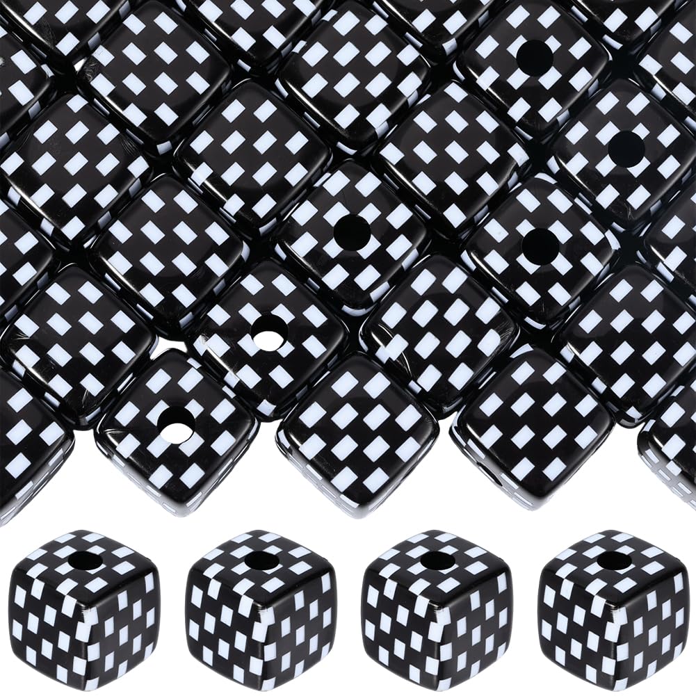 Perles cubiques motif tartan pour personnaliser vos bracelets d'été entre amies