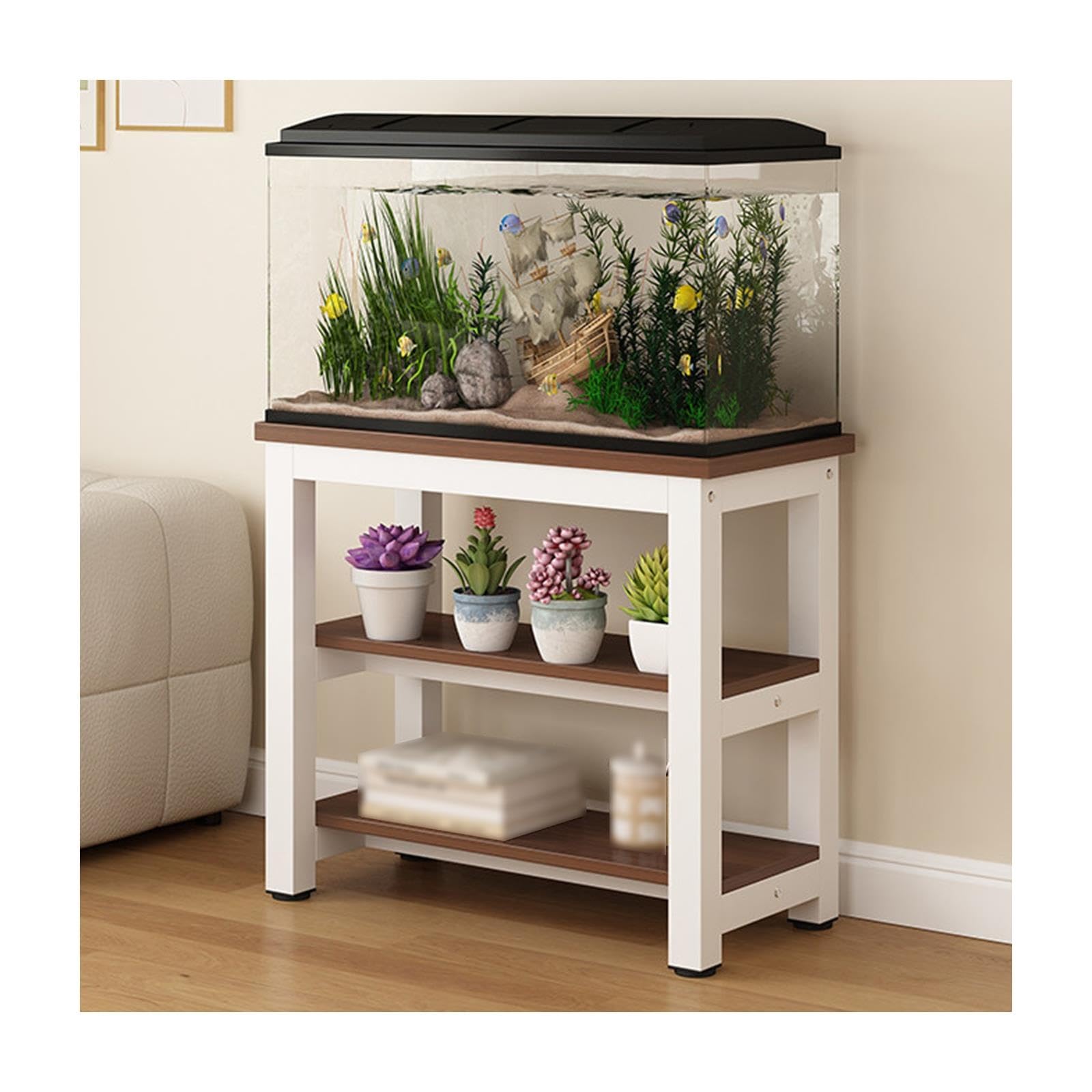 Mobile Acquario, Base per Acquari, Elevata Capacità Portante | Contenitore a Tre Livelli, Robusto E Stabile, in Grado di Contenere Accessori(90x40x70cm/35.4x15.7x27.6in)