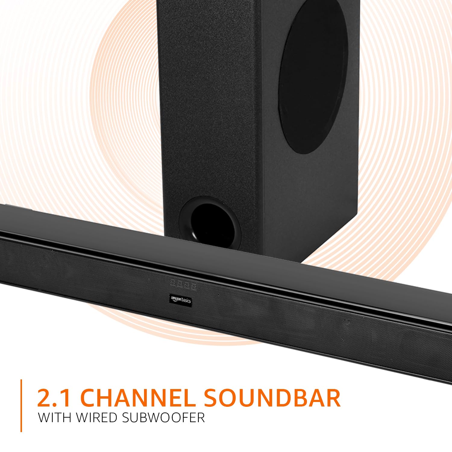 2.1 Channel Soundbar with Wired Subwoofer