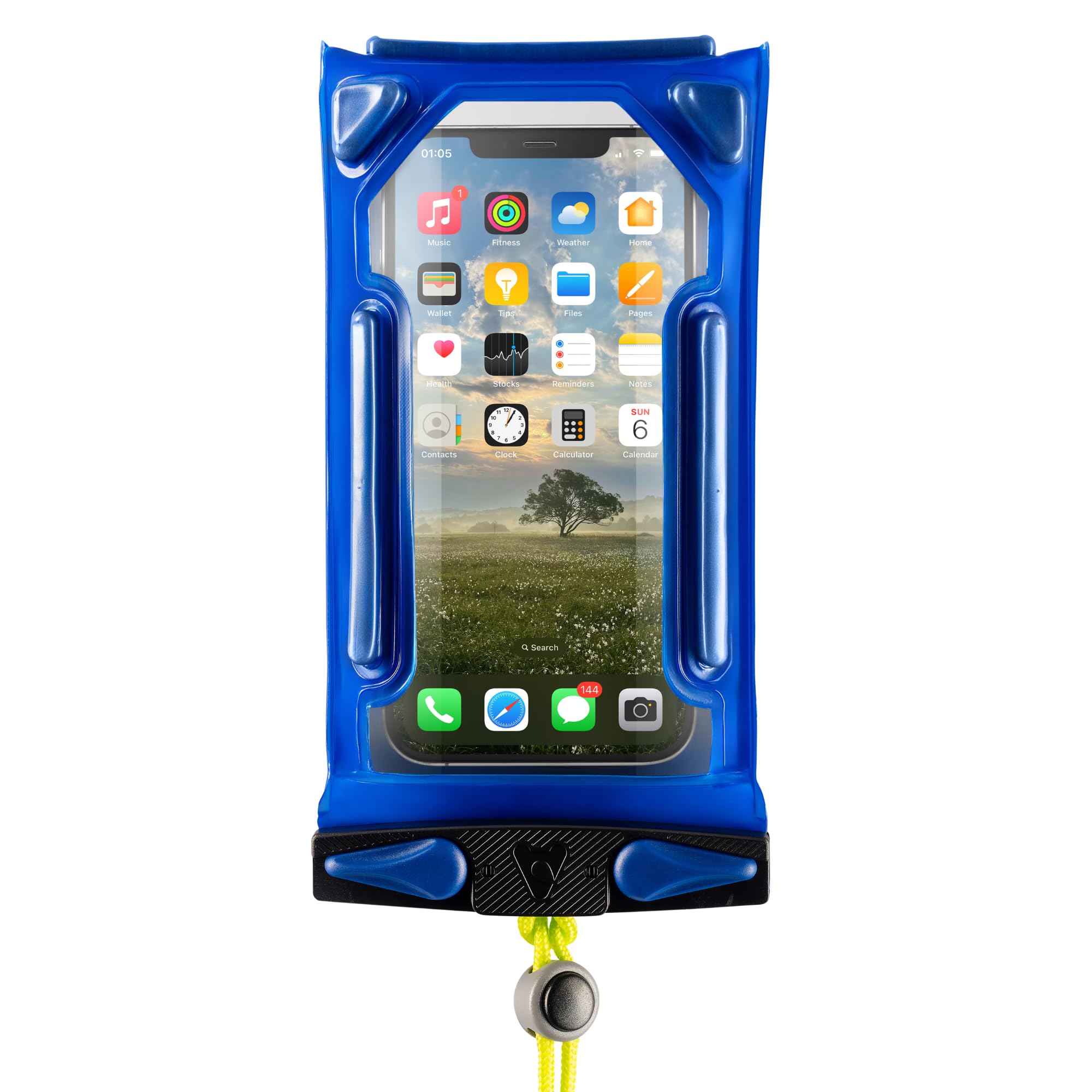 Aquapac Impact Waterproof Floating Phone Case, Blue, iPhone and Android, Made in The UK, Hiking, Mountain Biking, Running, Travel Essential, 5 Year
