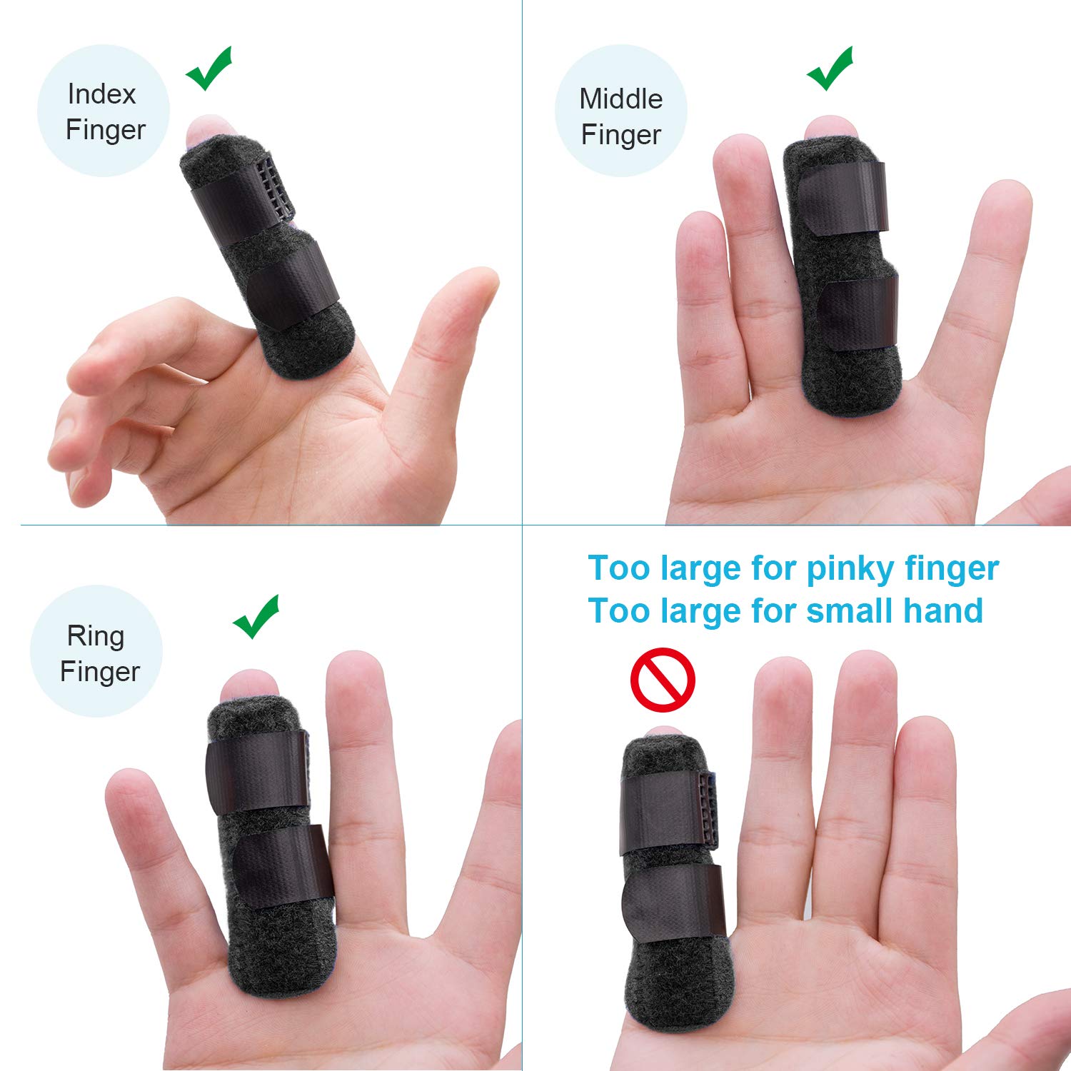 Trigger Finger Splints, 1 Pack Finger Support with 2 Packs Gel Sleeves