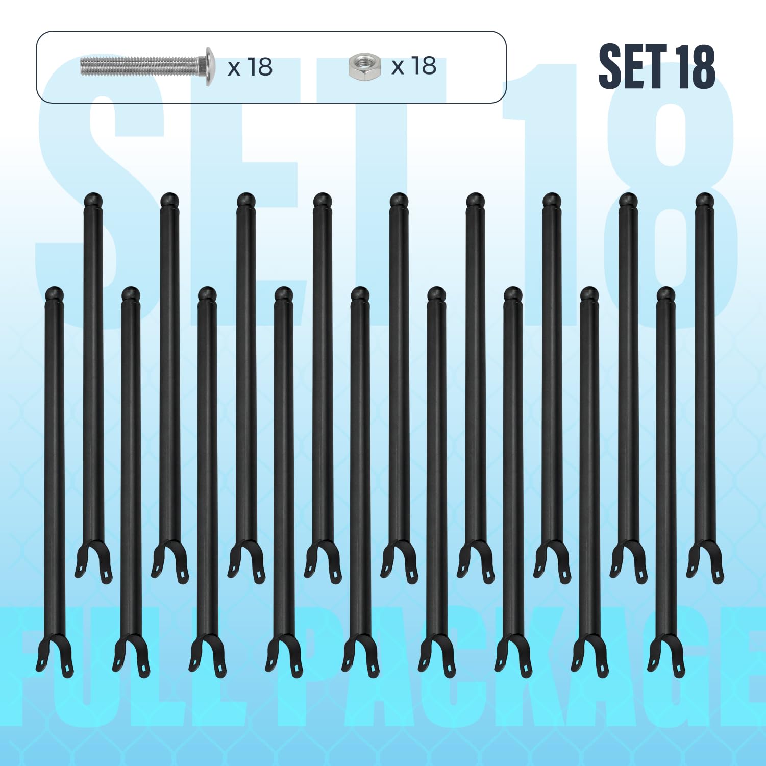 Fence Extender Hicarer 9-Pack Chain Link S - 19.5 Inch Galvanized Steel Post  Extensions With Hooks Chain Link Fence Extensions