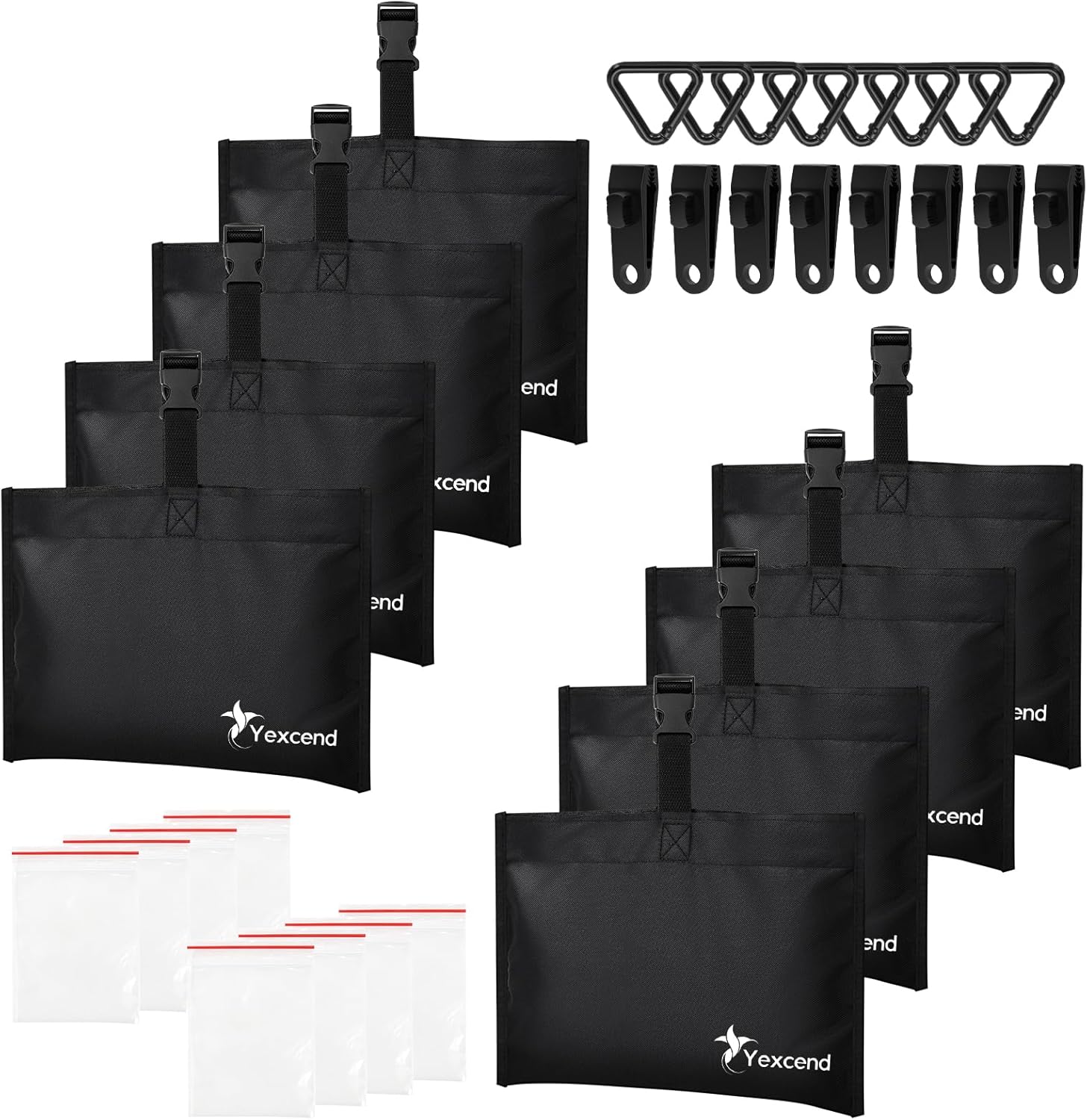 8 Packs Boat Cover Sand Bag Mooring Kit, 600D Marine Grade Polyester Canvas with Tarp Clip Accessories