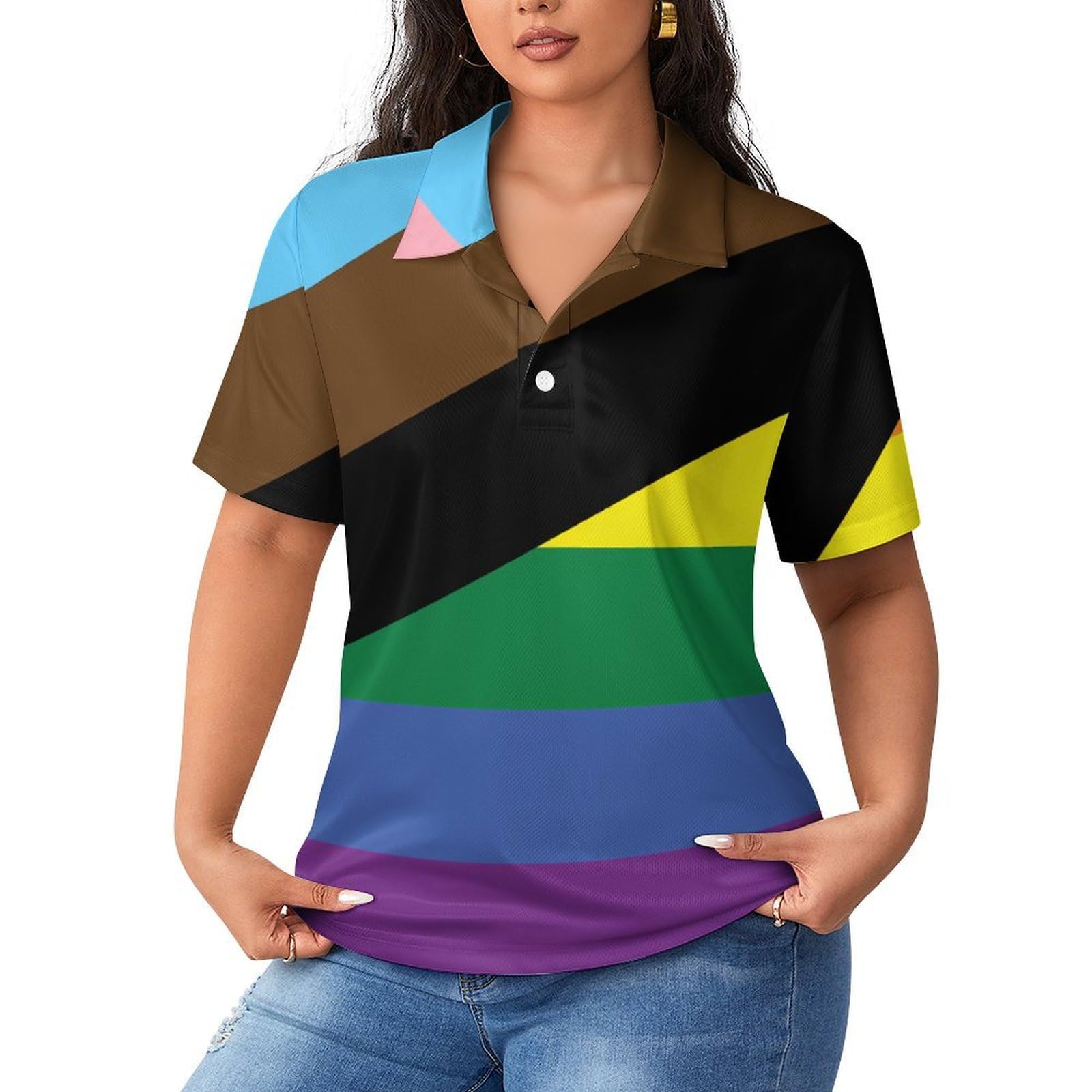 Polo arcoíris mujer trans para lucir tu identidad con orgullo 8