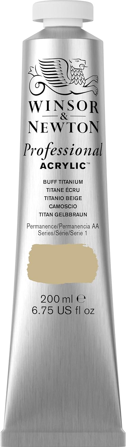 Winsor & Newton Professional Acrylic Paint, 200ml (6.75-oz) Tube, Buff Titanium