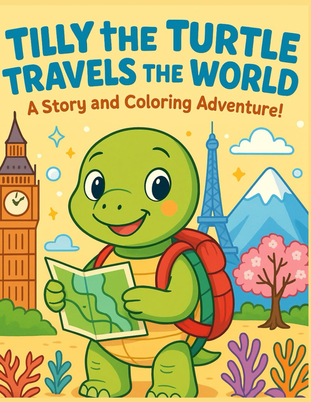 Tilly The Turtle Travels the World: A Story and Colouring Adventure