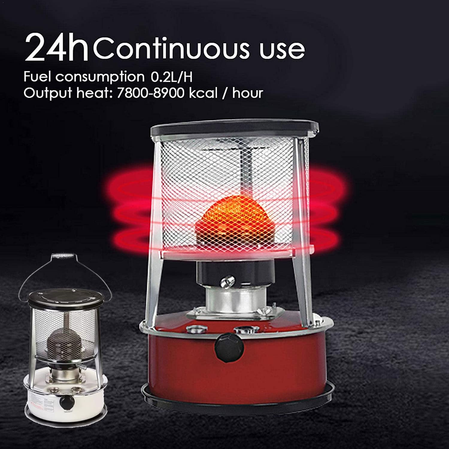 Queroseno Estufa Quemador Calentador, Portátil Camping Quemador Estufa para la Pesca de Hibarbacoa, Multifunción Quemador Estufa de Parafina para Interior Y Exterior/Black/4.6L