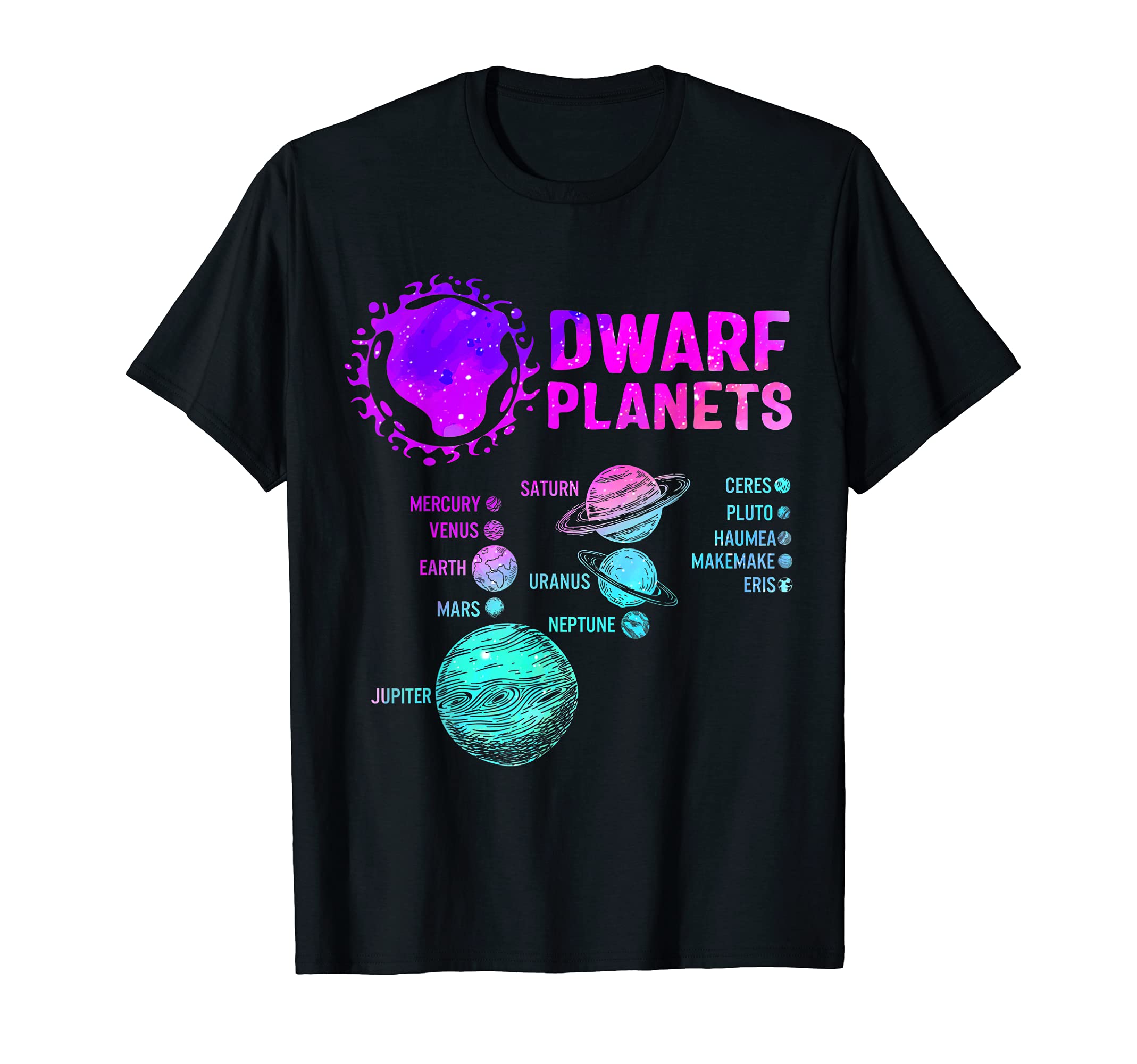 Dwarf Planets Science Space Solar Astronomy System Kids T-Shirt