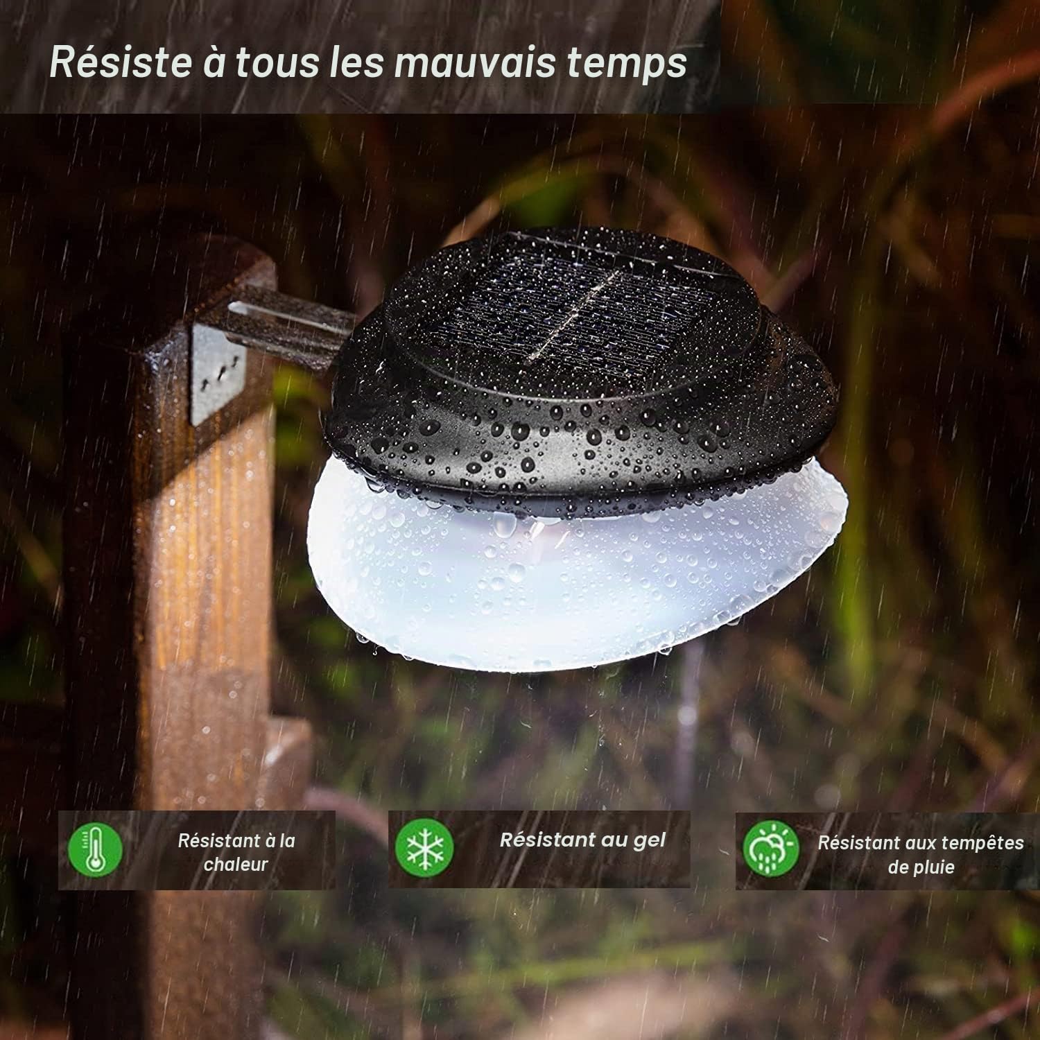 Lot de 6 Lampes Solaires de Gouttiere à 9 LED, SMY 100LM Étanche Extérieure Solaire Gouttière Lumières pour Jardin Clôture Eave Mur Patio Garage Trottoir(IP55 Lumière Blanche) (Paquet de Six)