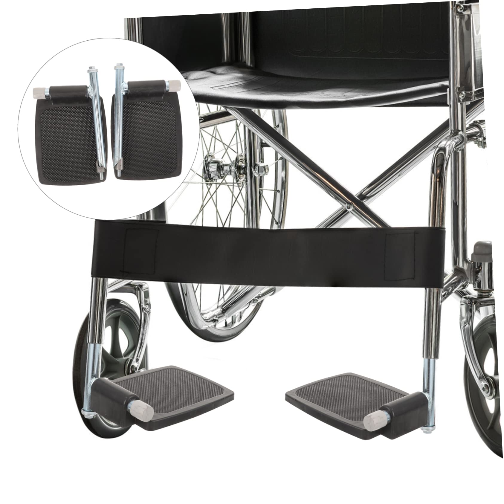 Reposapiés de Repuesto para Silla de Ruedas, 1 Par Negro | Poste, Plástico, Diseño Elevable, Accesorio Robusto para Uso Diario Color Aleatorio
