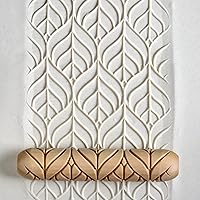 Vista 16 de MKM Pottery Tools Rodillos de mano grandes de madera para arcilla (BHR-01 Diagonal Basketweave)