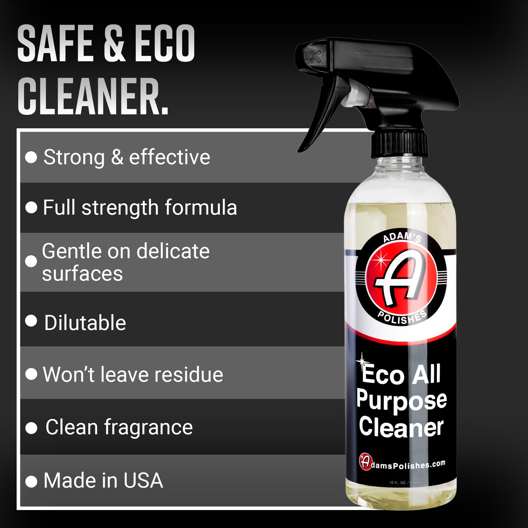 Adam's Polishes Eco All Purpose Cleaner (Gallon) - Industrial Strength, Concentrated Formula Can be Diluted Down - Tough on Dirt but Easy on Your Car, You, and The Environment