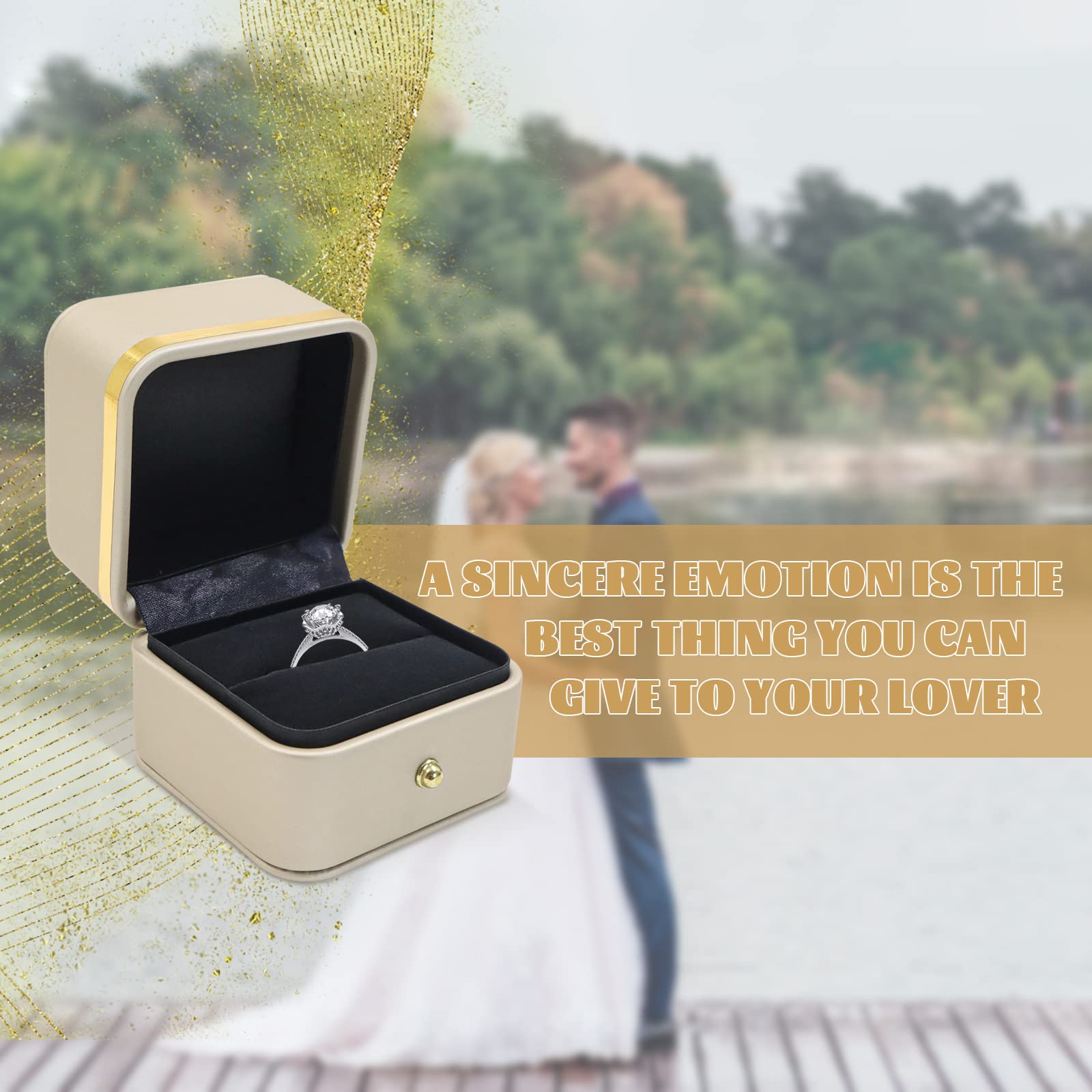 Boîte à Bijoux Vintage Avec Bordure Dorée Blanche, Boîte De Rangement