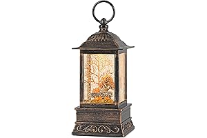 Fall Harvest Day Swirling Glitter Snow Globe Lantern