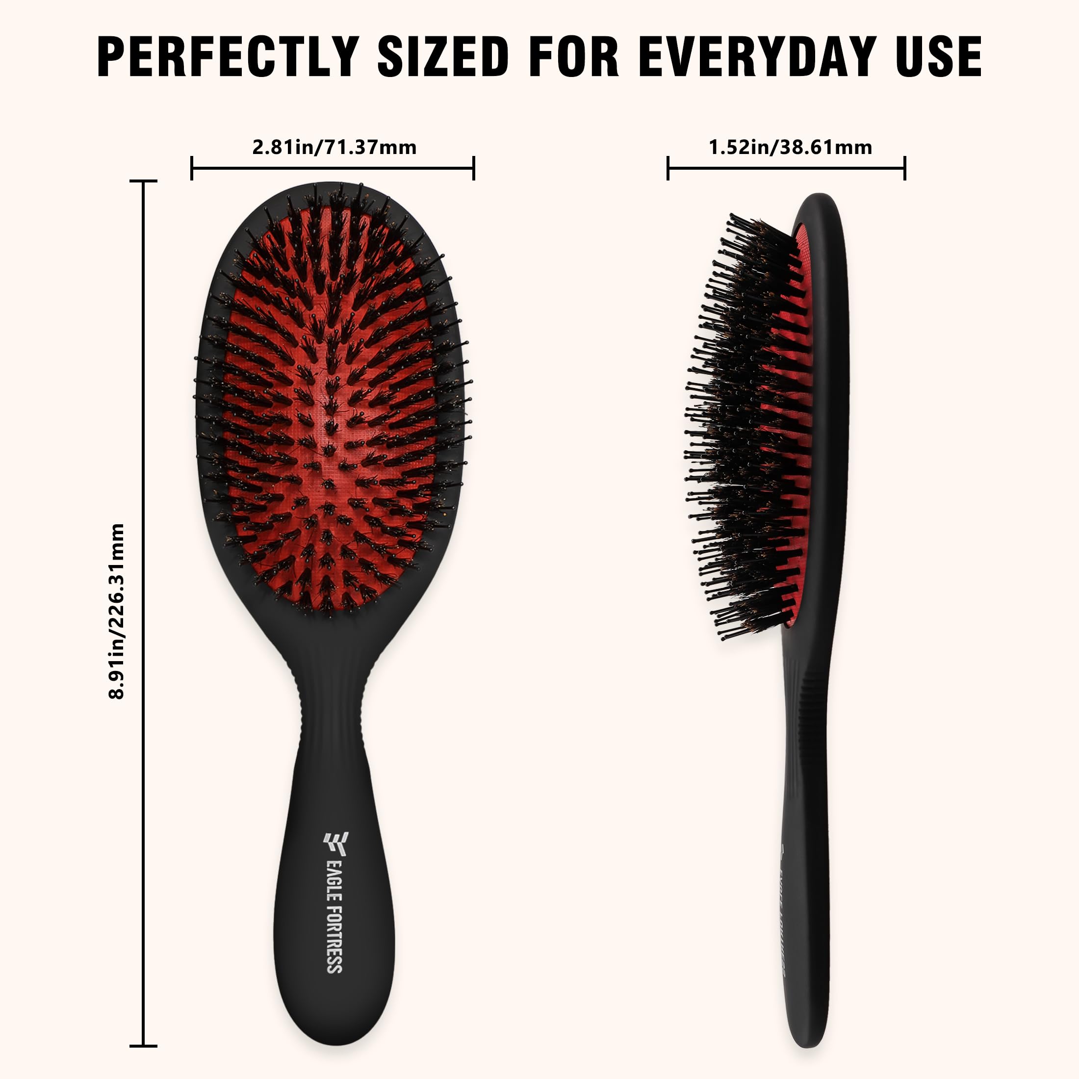 Glidease SuperTip Pro - Cepillo de cerdas de jabalí para mujeres y hombres, sin roturas de puntas de bola, sin químicos añadidos, cepillo desenredante sin esfuerzo, ideal para todo el cabello grueso,