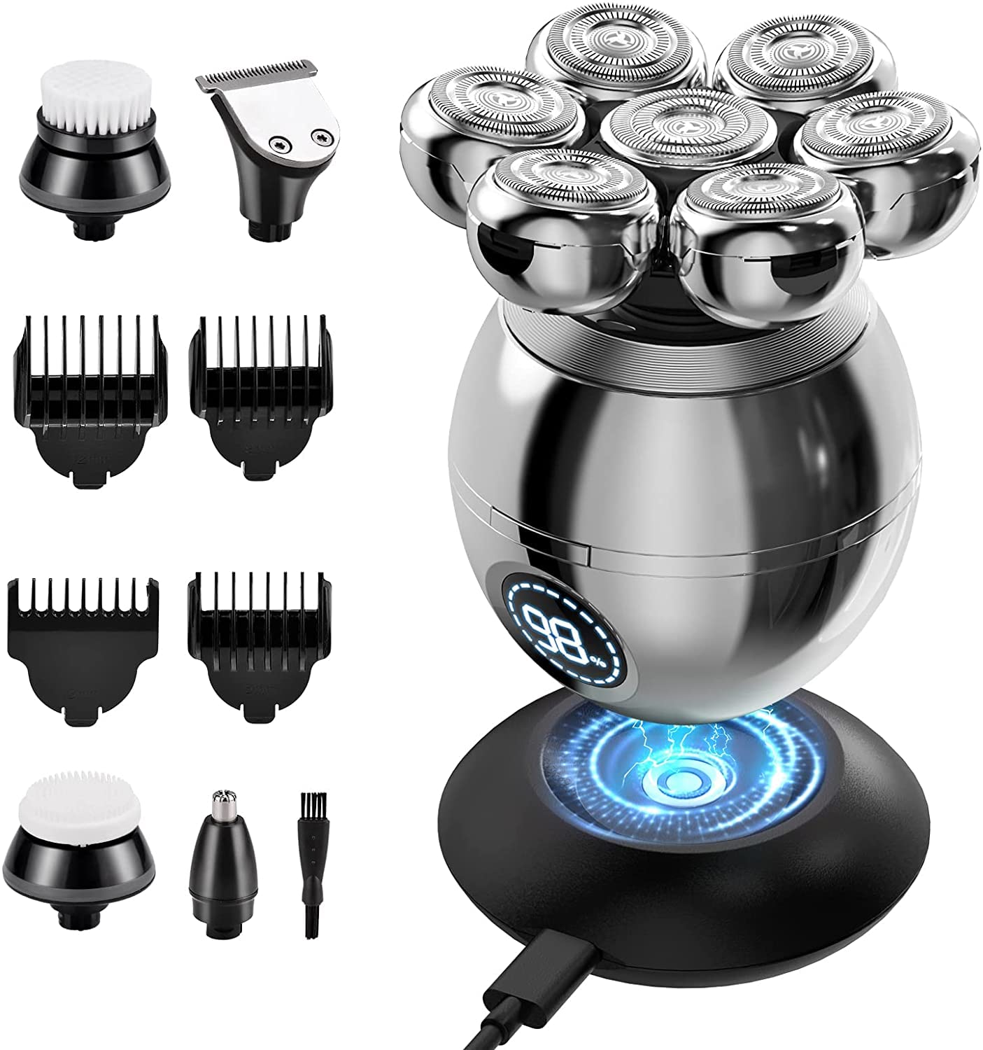 Head Shavers for Bald Men 7D Head Shaver for Men 6 in 1 Bald Shavers Wet Dry Electric