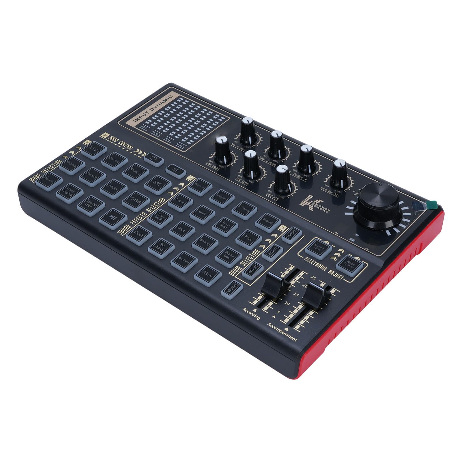 Luocute Scheda Audio Live per Computer, Mixer Multi-DJ con 12 Effetti Elettrici e 20 Preimpostati, Luci a LED, Monitoraggio in Tempo Reale, per Trasmissione di Giochi per PC Podcasting