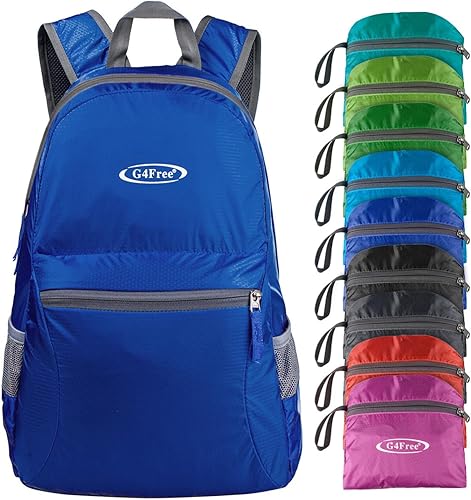 Miniatura 16 de G4Free 20L ligera mochila plegable para viajes y senderismo, mochila de senderismo plegable para hombres y mujeres (Lavanda Claro) Púrpura