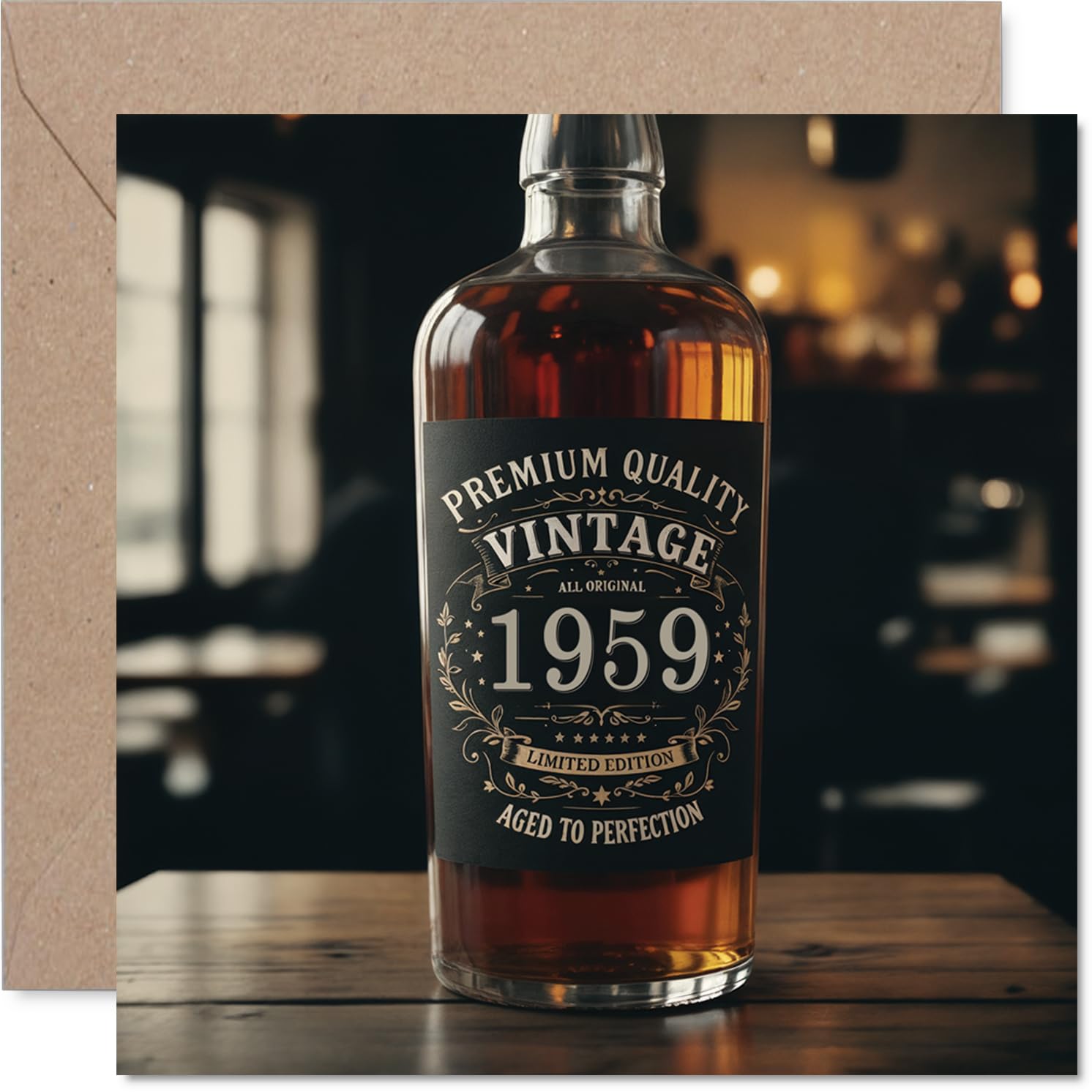 67th Birthday Card for Men Women - Vintage Whiskey Bottle - Happy 67 Birthday Cards for Cousin Nanny Sister Brother Wife Dad, 145mm Bday Greeting Cards