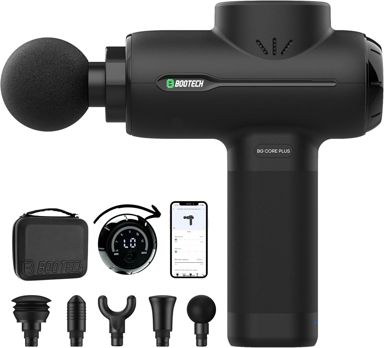 Massage Gun Deep Tissue with 6-12mm Adjustable Amplitude,Portable Percussion Massager with 5 Heads & APP,Quiet Muscle Massage for Athletes for Pain Relief Massage Gun Deep Tissue with 6-12mm Adjustable Amplitude,Portable Percussion Massager with 5 Heads & APP,Quiet Muscle Massage for Athletes for Pain Relief