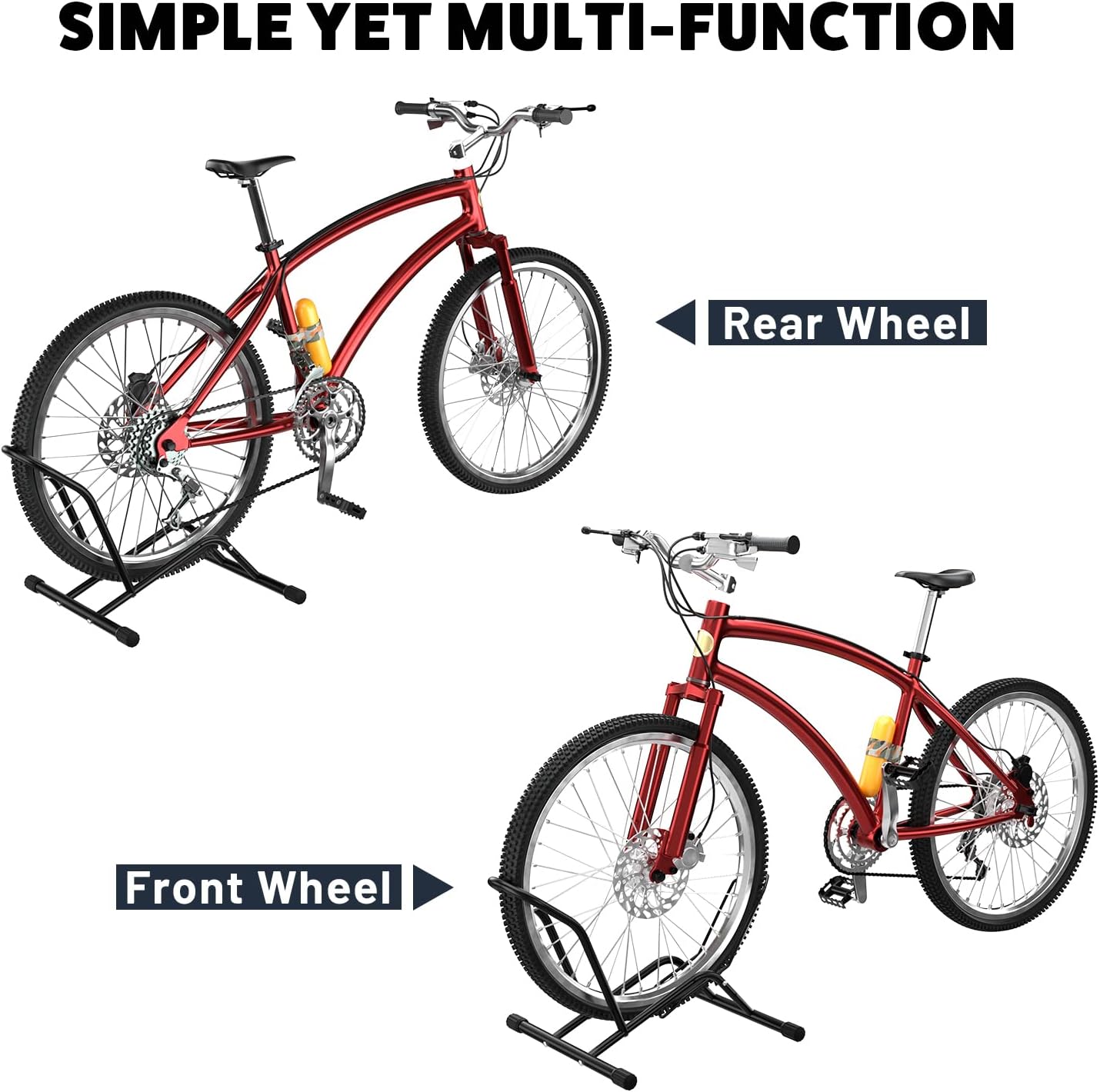 UNITEDPOWER Bike Floor Stand, Adjustable Freestanding Bicycle Storage Parking Rack for Indoor, Outdoor 16''-29" Wheel Stand - Image 4