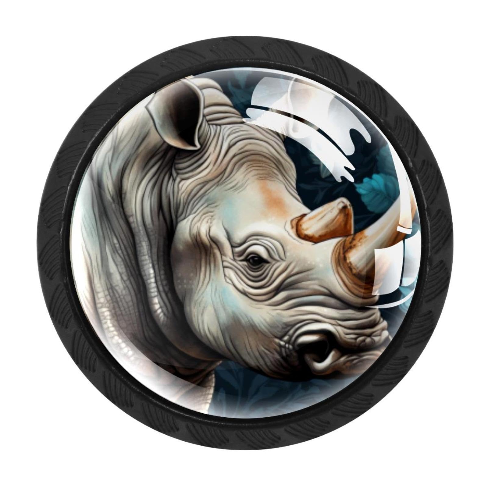 CHENZZZZ 4 Pack Cabinet Handles Black Rhinoceros Cabinet Knobs Draw