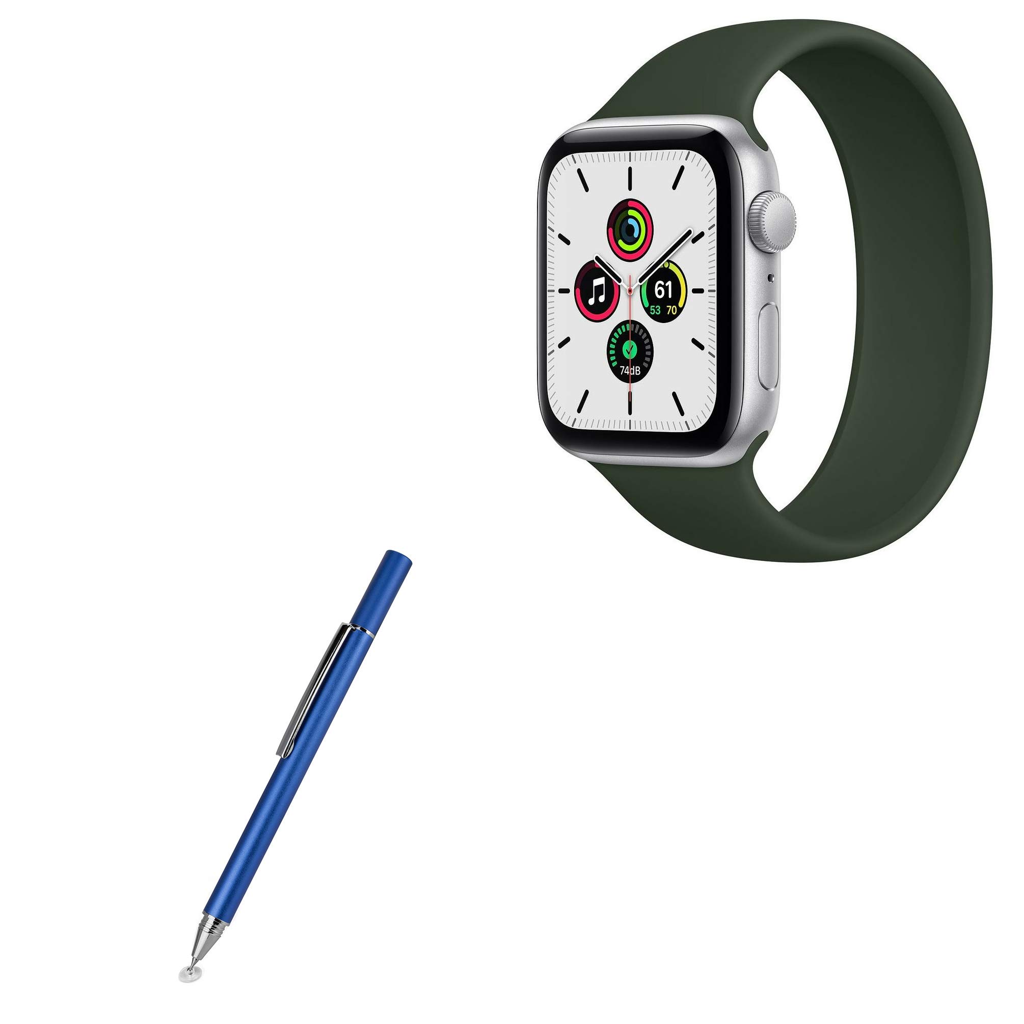 BoxWave Stylus Pen Compatible with Apple Watch SE (44mm) - FineTouch Capacitive Stylus, Super Precise Stylus Pen for Apple Watch SE (44mm) - Lunar Blue