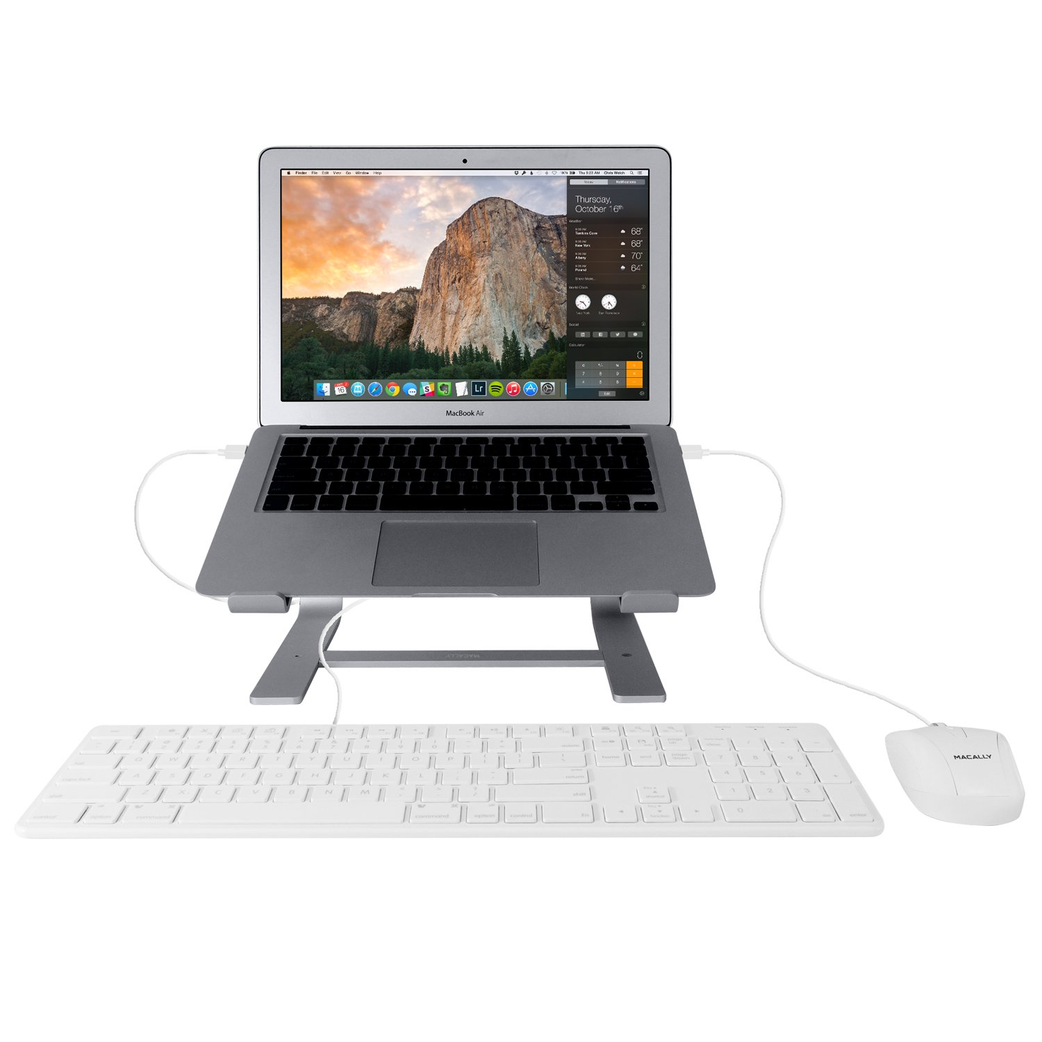 MacAlly Astand Aluminum di Supporto per Apple MacBook, MacBook Air, MacBook PRO e Qualsiasi di tra 25,4 cm e 43,2 cm Grigio Space Gray