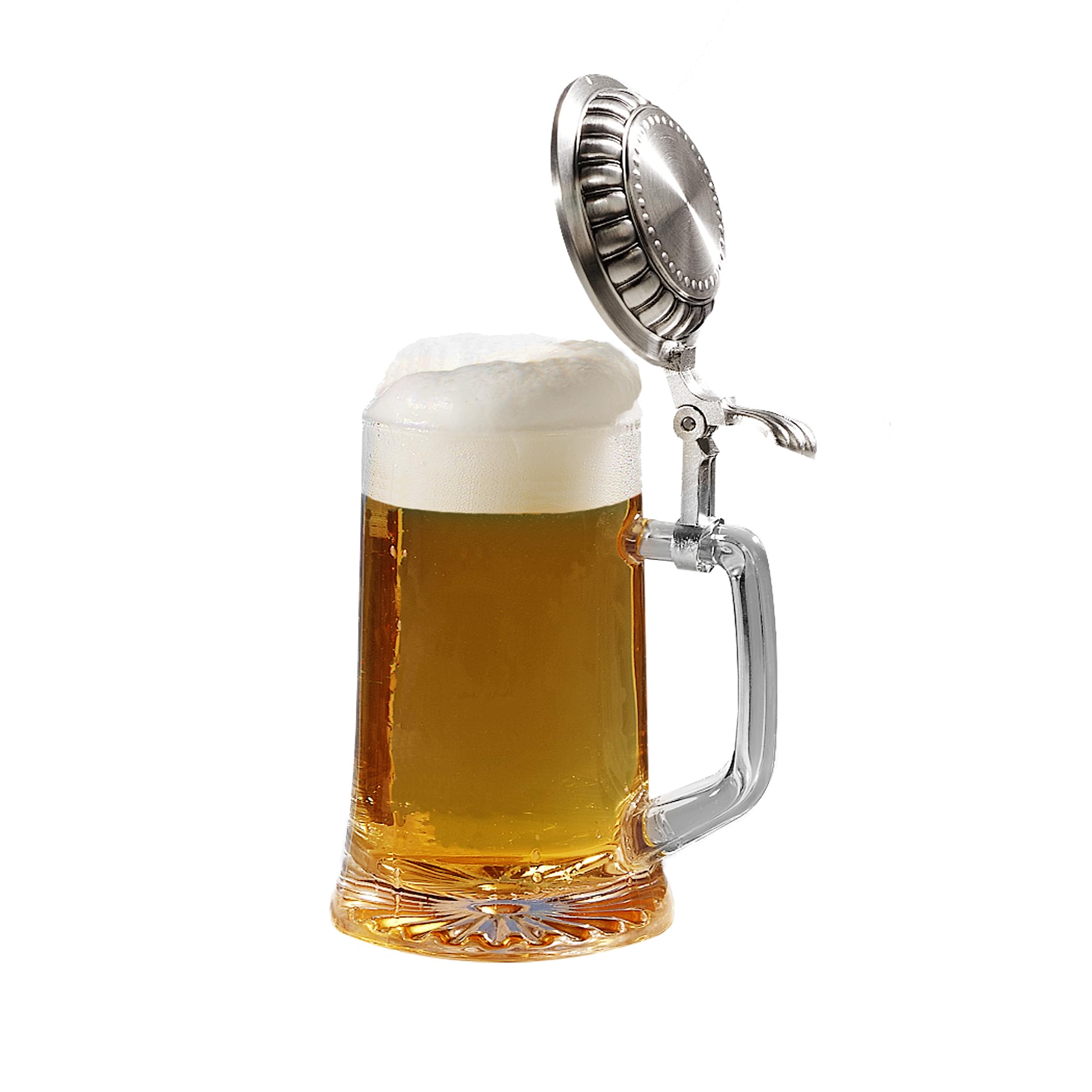 🔵Bierkrug • Bierglas • Bierseidel • Humpen • Krügel • Bierseidel • mit Zinndeckel • mit Wunschgravur • (einzelner Bierseidel)