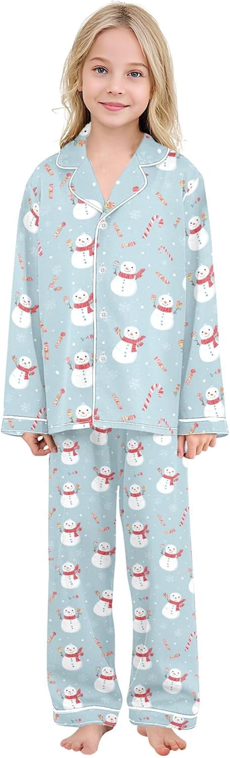 Silk Pajama Sets Long Sleeve Pajamas Soft Sleepwear 2 Piece Pjs Set