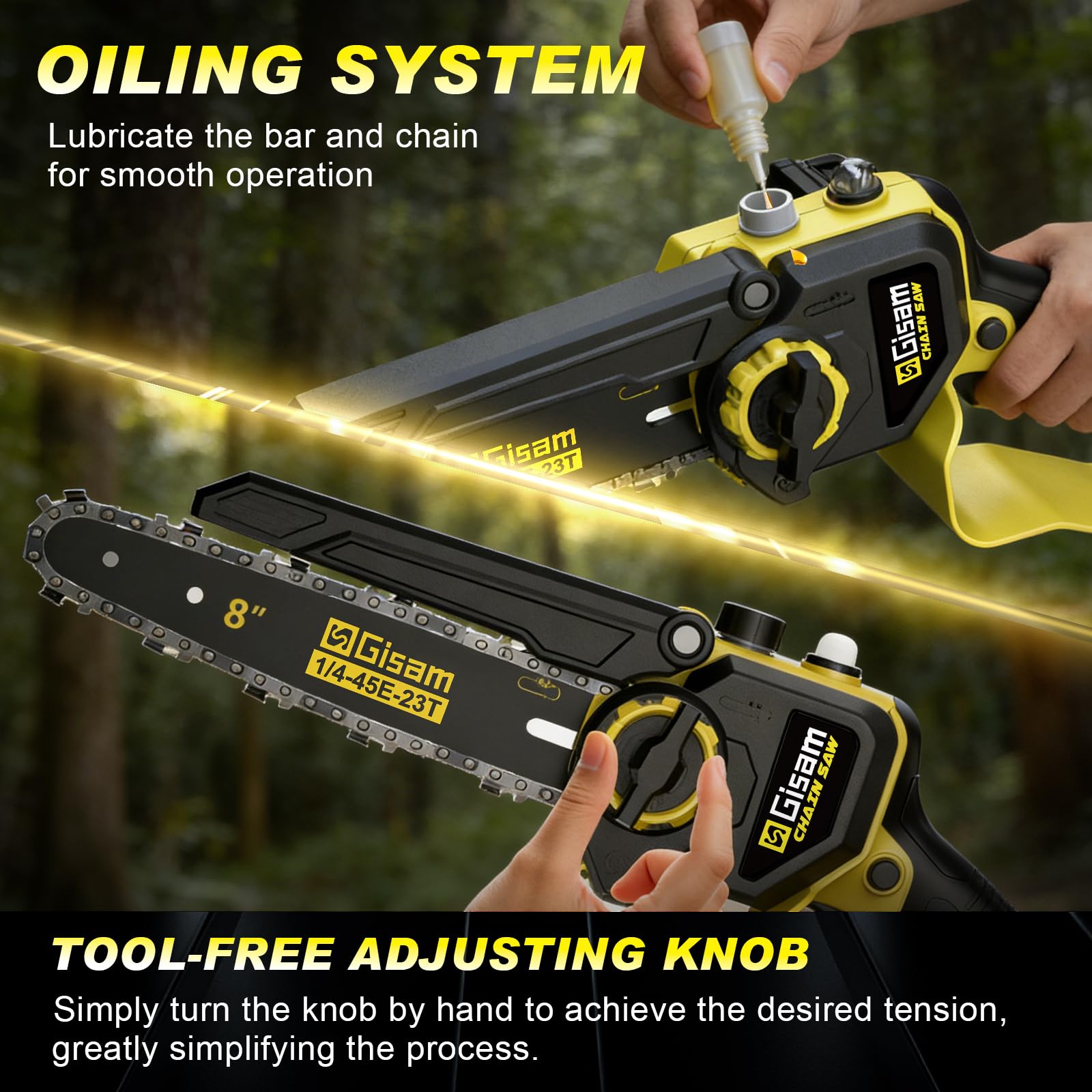 Élagueuse sans fil 2 en 1 pour Makita 18 V, mini tronçonneuse sans balais de 20,3 cm avec batteries de 4000 mAh, portée de 4,2 m, tronçonneuse électrique pour arbres, coupe des branches, outil de