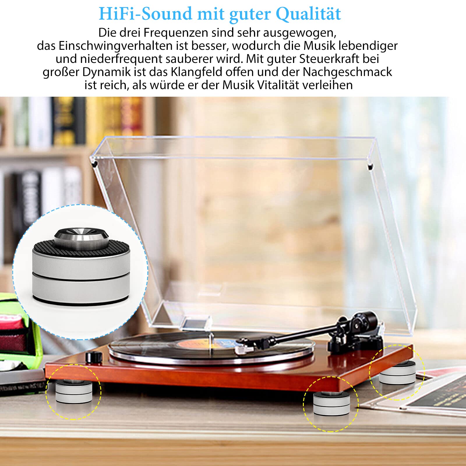 Tertullus 4 Stück Lautsprecher Füße HiFi Shock Absorber Füße Subwoofer Füße Für HiFi Geräte