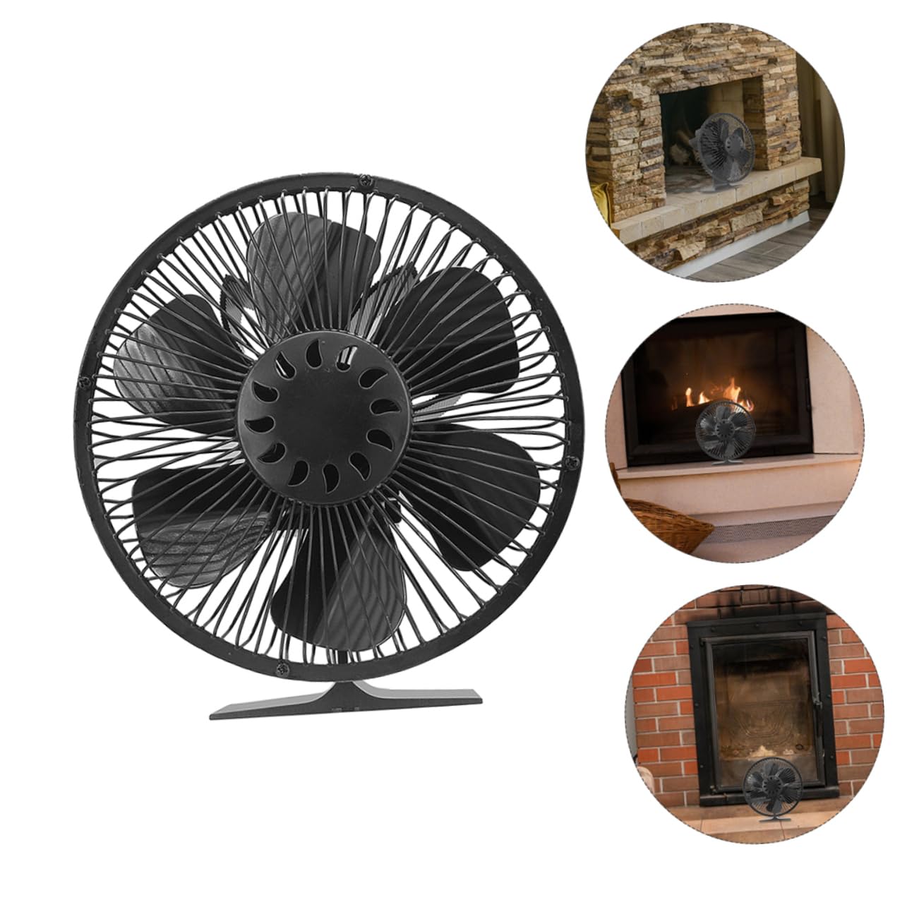 Cabilock Ventilador De Chimenea De 6 Aspas Portátil y Práctico Para Estufas De Leña