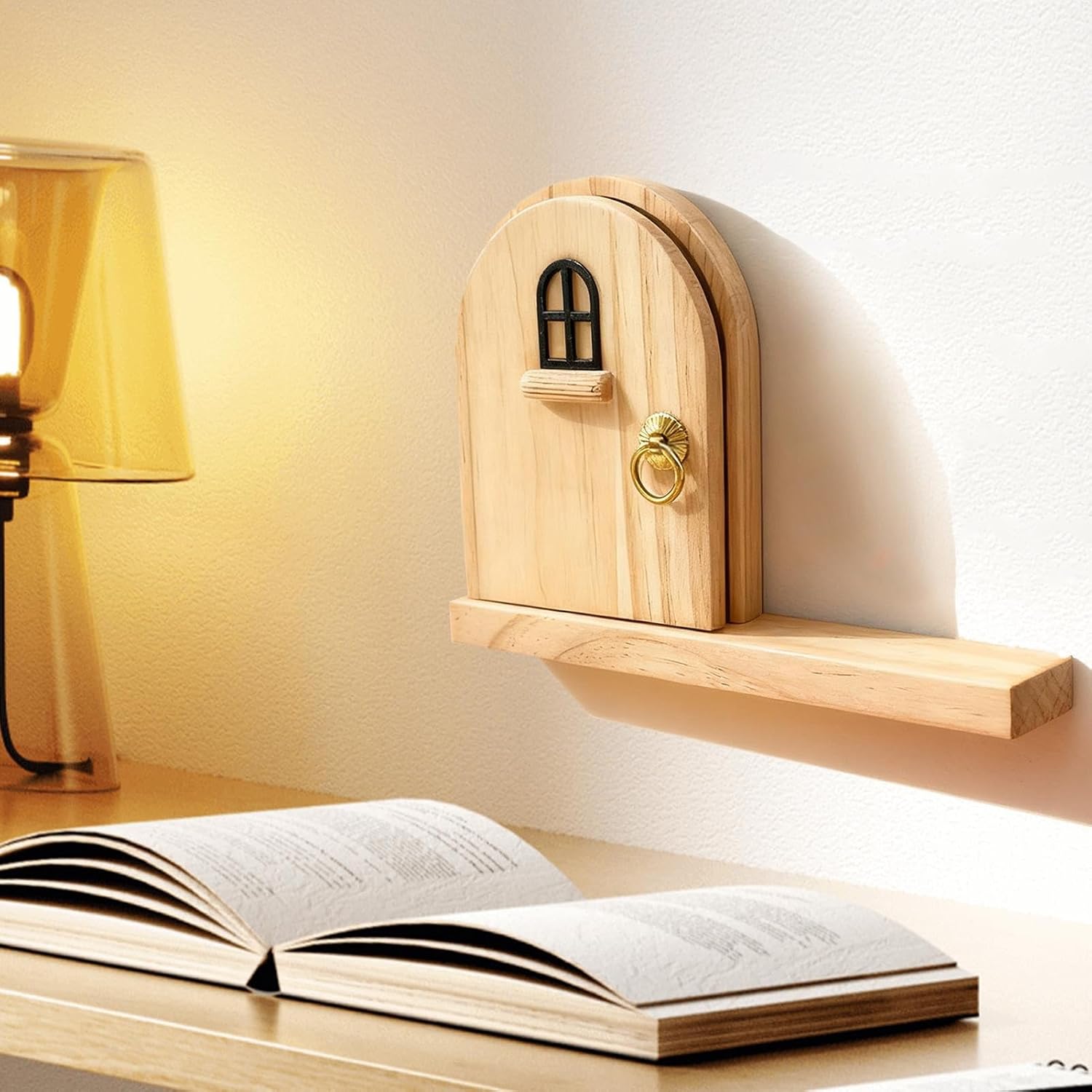 Fairy Door Outlet Cover - Wooden Protector for Child Safety | Decorative Electric Guard with Charming Design & Easy Installation for Parents Homeowners Kids Nursery Bedroom Playroom Classroom Kitchen