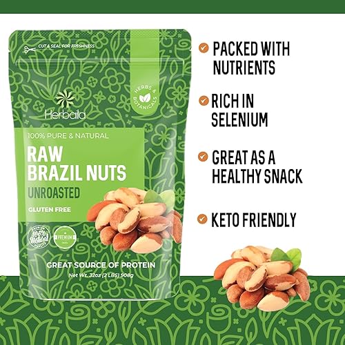 Miniatura 5 de Nueces de Brasil crudas, 2 libras. Nueces brasileñas, nueces de Brasil crudas sin sal, nueces de Brasil sin cáscara enteras, nueces de Brasil