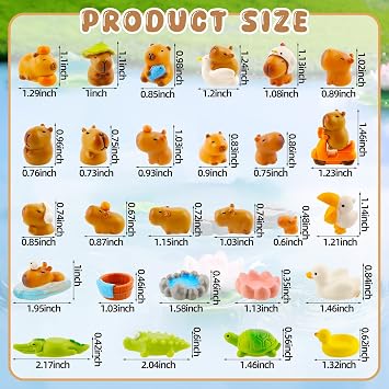 27 Pcs Mini Capybara Figurines Capybara Cake Topper