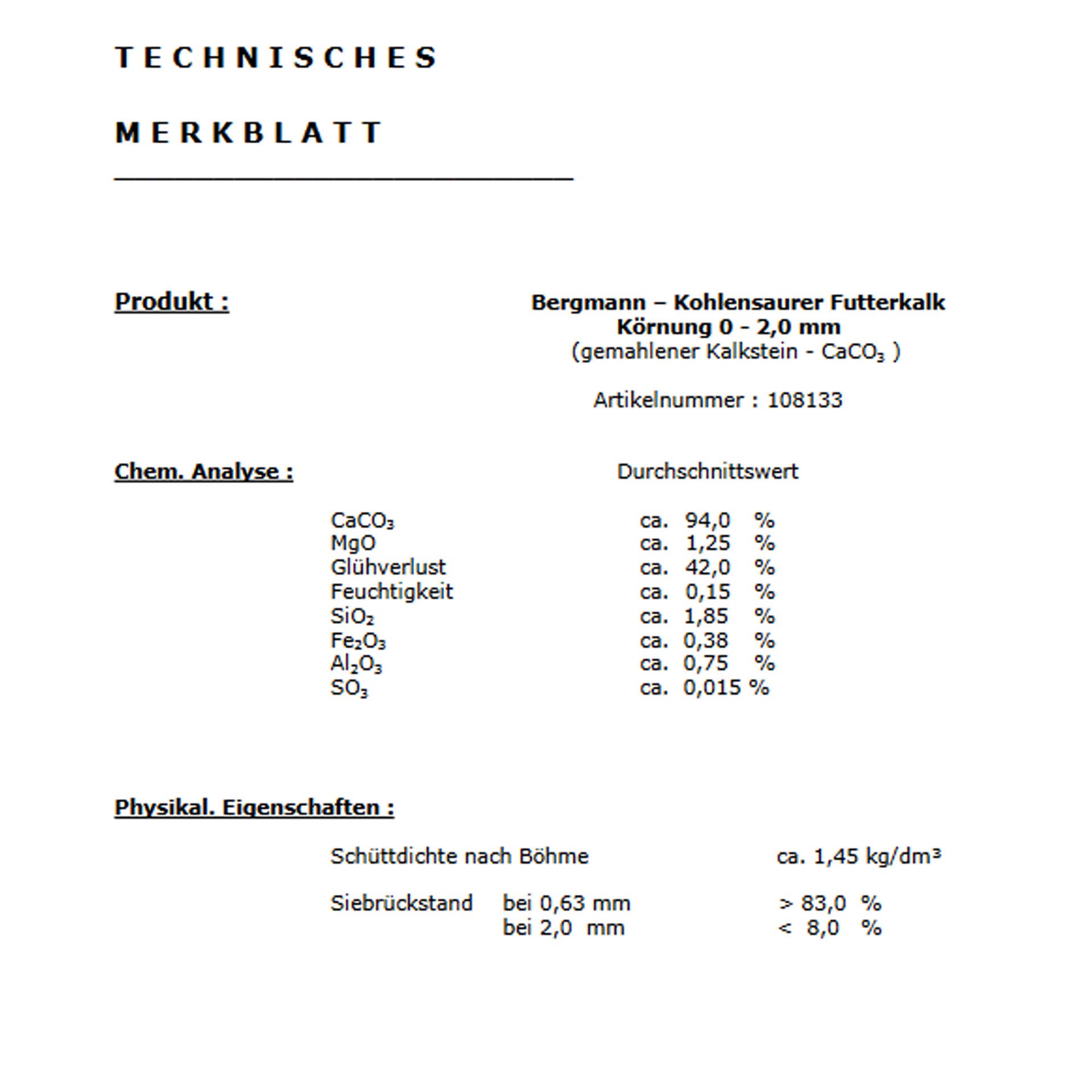 Schicker Mineral Geflügel-Futterkalk 0-2,0 mm 25 kg, kohlensaurer Futterkalk, sichert Kalzium-Versorgung für Feste Eierschalen und Starke Knochen, Verdauungsförderung, beugt Mangelerscheinungen vor