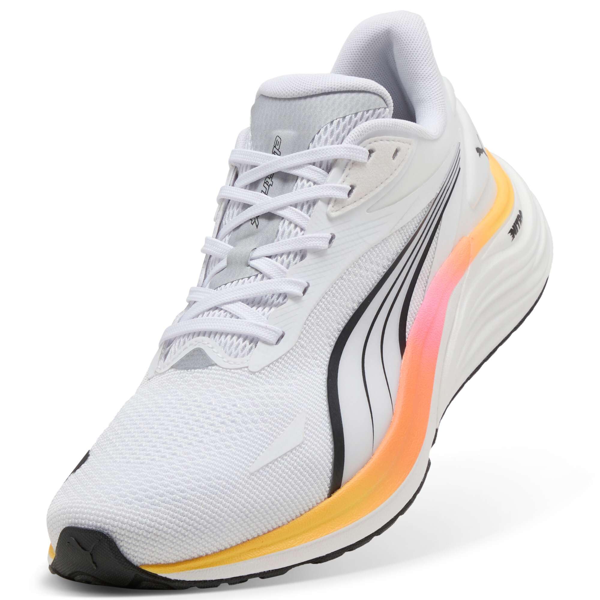 PUMA Męskie buty do biegania drogowego Electrify Nitro 4, biały-Poison Pink-Sun Stream, 45 EU, Puma Biała trucizna różowy strumień słońca, 45 EU