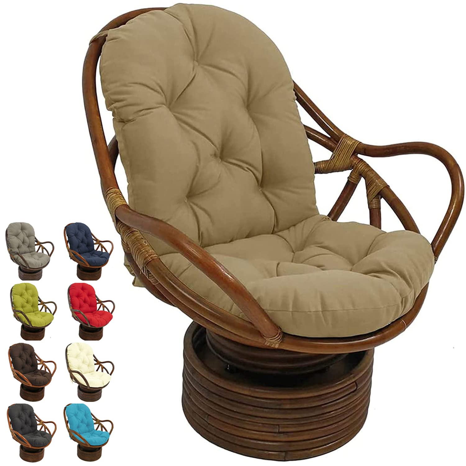 Fauteuil à bascule pivotant en rotin haut de gamme avec grand confort